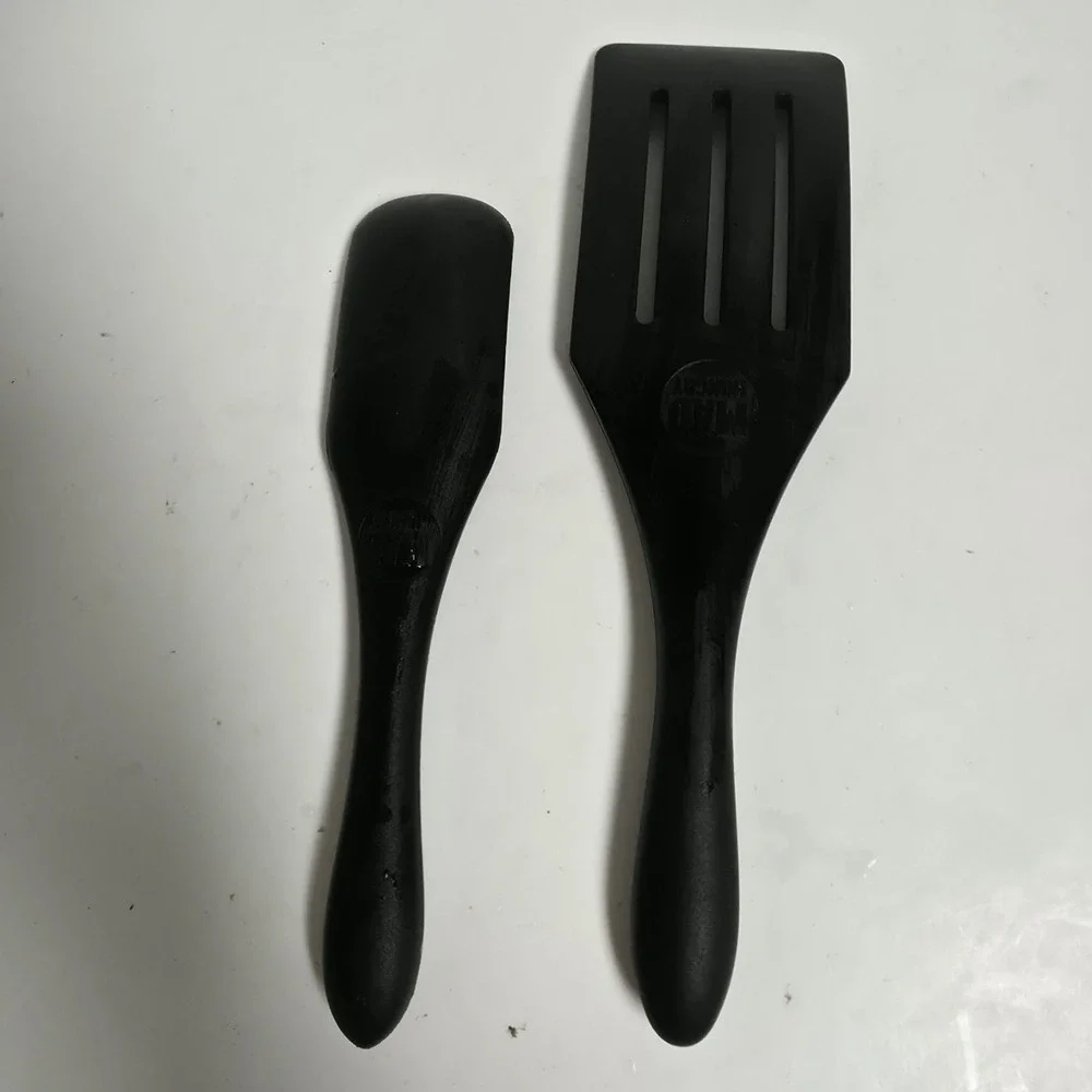 Mad Hungry 2-Pc Silicone Spurtle Set Black Mini Spatula & Slotted Turner